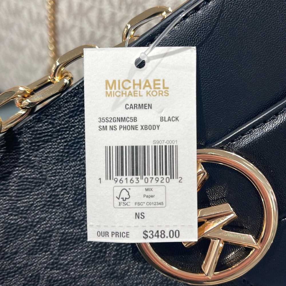 Michael Kors Carmen Small Logo Smartphone Crossbody Bag
Black Signature 
NWT - Picture 12 of 16